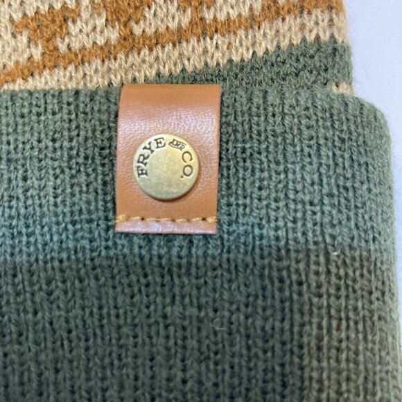 Frye & Co NWT Southwest Jacquard Beanie w/ Cuff Evergreen Rust Tan Hat-OSFM - Picture 4 of 9
